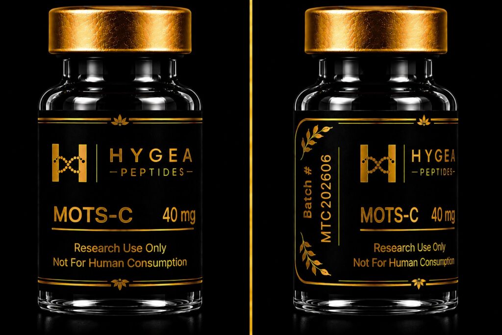 Products MOTS-C 40mg Hygea Peptides Research Product Vial