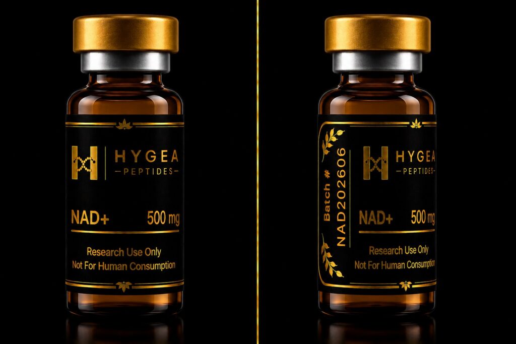 Products NAD+ 500mg Hygea Peptides Research Product Vial