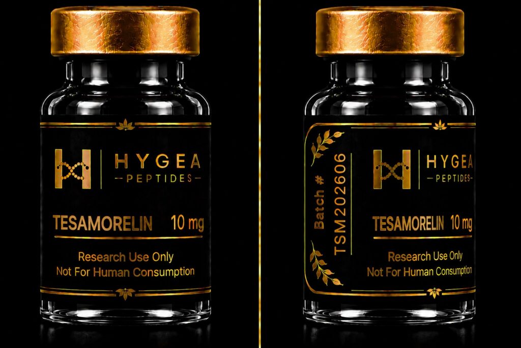 Products Tesamorelin 10mg Hygea Peptides Research Product Vial